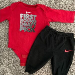 3-6 Month Baby Nike Matching Set Red Black First Round Draft Pick